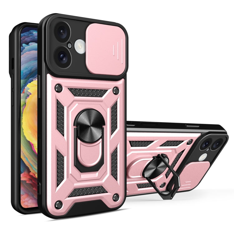 غطاء هاتف بتصميم غطاء كاميرا منزلق من TPU+PC، لهواتف iPhone 16 Pro، iPhone 16 Plus، iPhone 16، iPhone 15 Pro