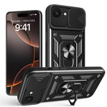 غطاء هاتف بتصميم غطاء كاميرا منزلق من TPU+PC، لهواتف iPhone 17e / 16e، iPhone 17 Pro Max، iPhone 17 Pro، iPhone 17، iPhone Air، iPhone 16 Pro Max
