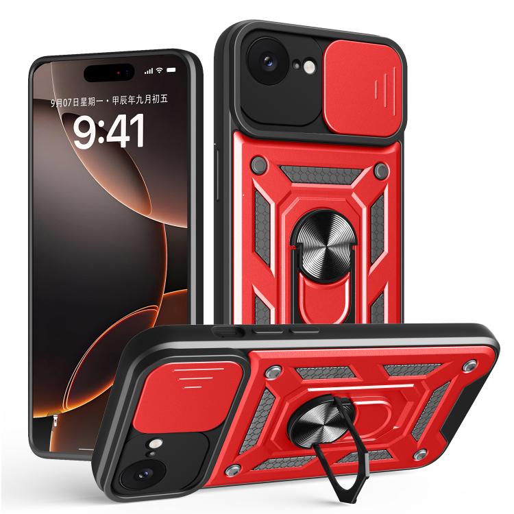غطاء هاتف بتصميم غطاء كاميرا منزلق من TPU+PC، لهواتف iPhone 17e / 16e، iPhone 17 Pro Max، iPhone 17 Pro، iPhone 17، iPhone Air، iPhone 16 Pro Max