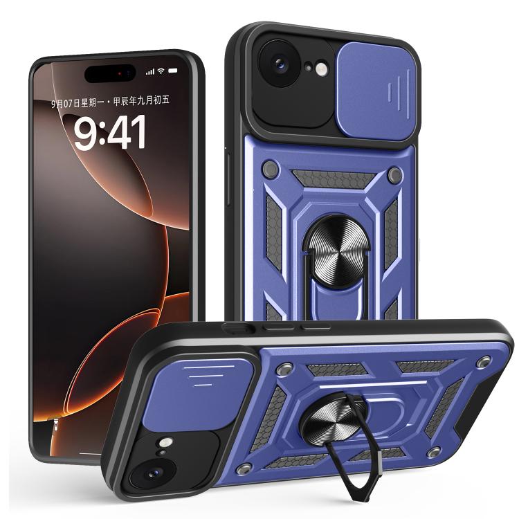 غطاء هاتف بتصميم غطاء كاميرا منزلق من TPU+PC، لهواتف iPhone 17e / 16e، iPhone 17 Pro Max، iPhone 17 Pro، iPhone 17، iPhone Air، iPhone 16 Pro Max