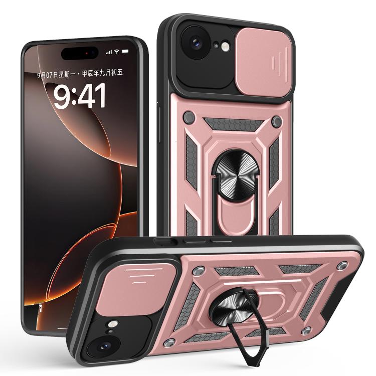 غطاء هاتف بتصميم غطاء كاميرا منزلق من TPU+PC، لهواتف iPhone 17e / 16e، iPhone 17 Pro Max، iPhone 17 Pro، iPhone 17، iPhone Air، iPhone 16 Pro Max