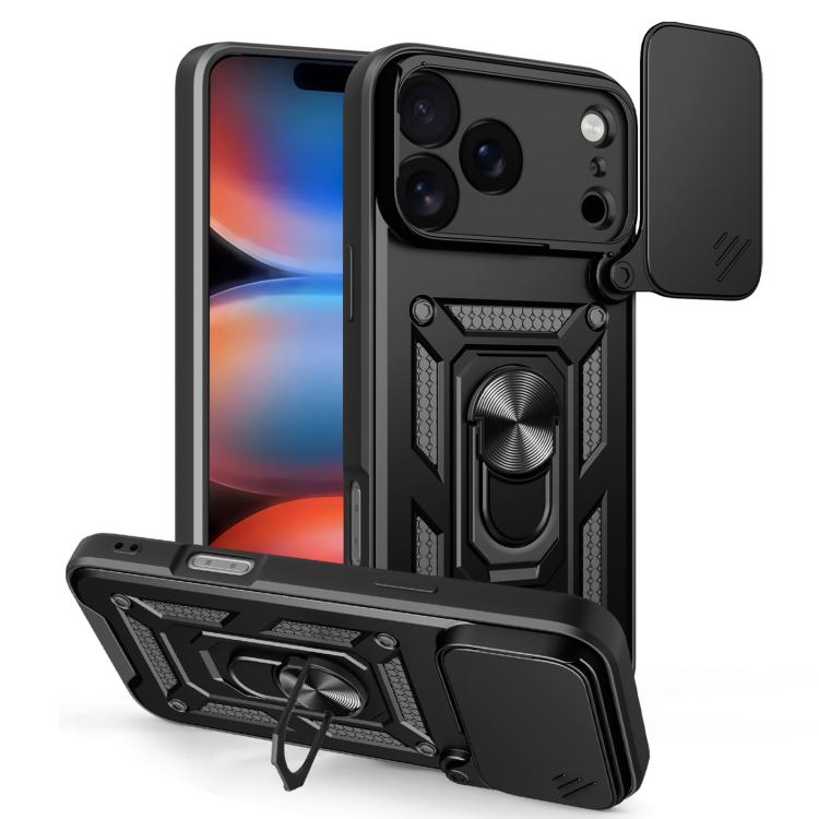 غطاء هاتف بتصميم غطاء كاميرا منزلق من TPU+PC، لهواتف iPhone 17e / 16e، iPhone 17 Pro Max، iPhone 17 Pro، iPhone 17، iPhone Air، iPhone 16 Pro Max