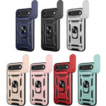 غطاء هاتف بتصميم غطاء كاميرا منزلق من TPU+PC، لهواتف iPhone 16 Pro، iPhone 16 Plus، iPhone 16، iPhone 15 Pro