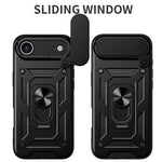 غطاء هاتف بتصميم غطاء كاميرا منزلق من TPU+PC، لهواتف iPhone 16 Pro، iPhone 16 Plus، iPhone 16، iPhone 15 Pro