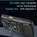 غطاء هاتف بتصميم غطاء كاميرا منزلق من TPU+PC، لهواتف iPhone 17e / 16e، iPhone 17 Pro Max، iPhone 17 Pro، iPhone 17، iPhone Air، iPhone 16 Pro Max