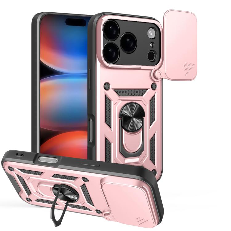 غطاء هاتف بتصميم غطاء كاميرا منزلق من TPU+PC، لهواتف iPhone 17e / 16e، iPhone 17 Pro Max، iPhone 17 Pro، iPhone 17، iPhone Air، iPhone 16 Pro Max