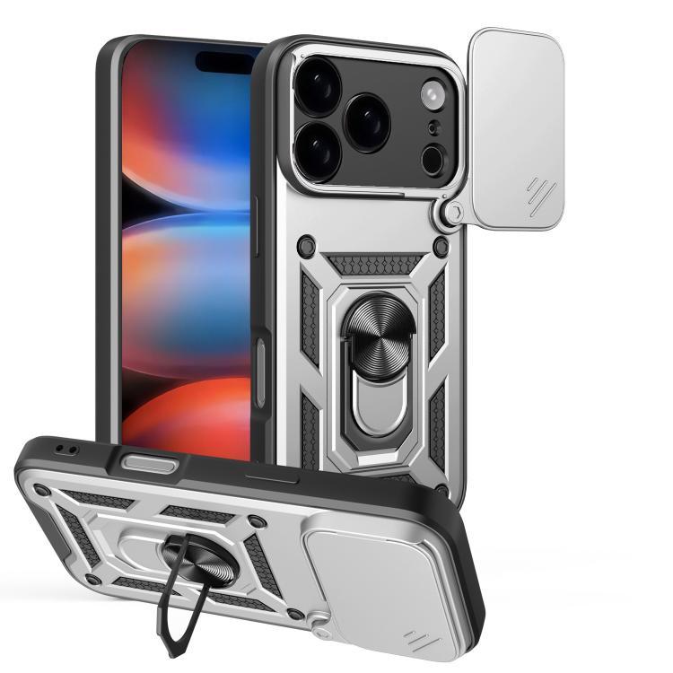 غطاء هاتف بتصميم غطاء كاميرا منزلق من TPU+PC، لهواتف iPhone 17e / 16e، iPhone 17 Pro Max، iPhone 17 Pro، iPhone 17، iPhone Air، iPhone 16 Pro Max