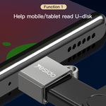 محول موصل صغير Yesido GS08 من Type-C إلى USB 3.0 OTG مع سلسلة مفاتيح