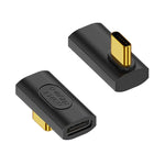 محول USB-C / Type-C أنثى إلى USB-C / Type-C ذكر بمنحنى متوسط بسرعة 40Gbps و240 واط، محول بمنحنى متوسط