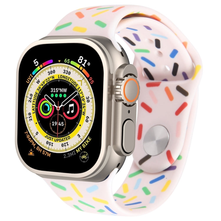 Rainbow Raindrops Silicone Watch Band, For Apple Watch SE 2023 44mm, For Apple Watch Ultra 49mm, For Apple Watch SE 2023 40mm, For Apple Watch 8 41mm