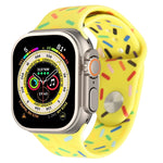Rainbow Raindrops Silicone Watch Band, For Apple Watch SE 2023 44mm, For Apple Watch Ultra 49mm, For Apple Watch SE 2023 40mm, For Apple Watch 8 41mm