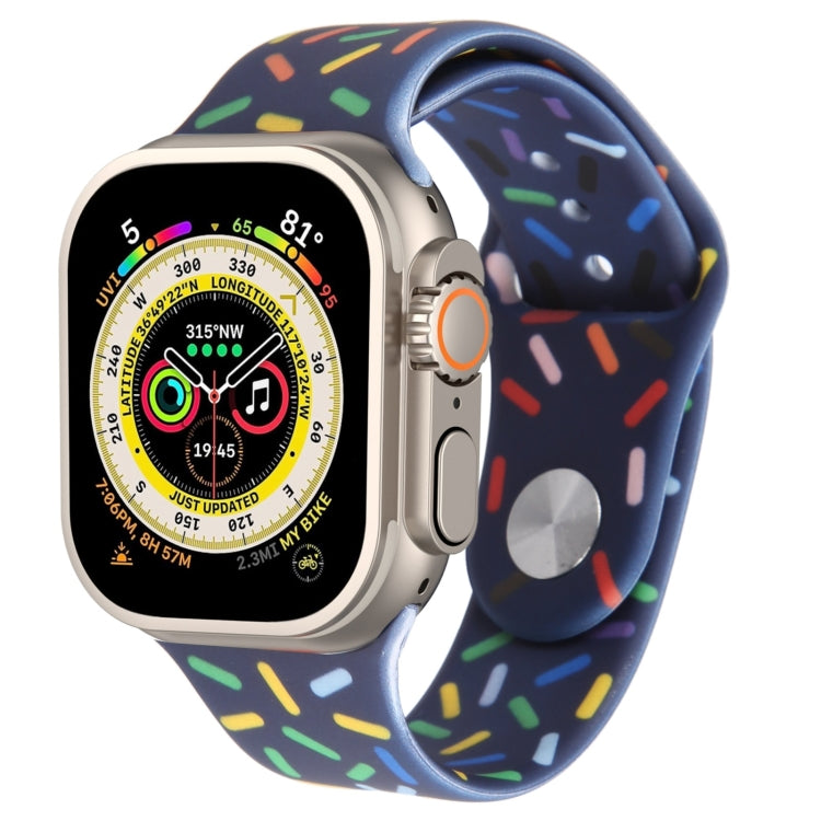 Rainbow Raindrops Silicone Watch Band, For Apple Watch SE 2023 44mm, For Apple Watch Ultra 49mm, For Apple Watch SE 2023 40mm, For Apple Watch 8 41mm