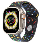 Rainbow Raindrops Silicone Watch Band, For Apple Watch SE 2023 44mm, For Apple Watch Ultra 49mm, For Apple Watch SE 2023 40mm, For Apple Watch 8 41mm