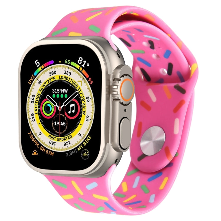 Rainbow Raindrops Silicone Watch Band, For Apple Watch SE 2023 44mm, For Apple Watch Ultra 49mm, For Apple Watch SE 2023 40mm, For Apple Watch 8 41mm