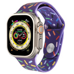 Rainbow Raindrops Silicone Watch Band, For Apple Watch SE 2023 44mm, For Apple Watch Ultra 49mm, For Apple Watch SE 2023 40mm, For Apple Watch 8 41mm