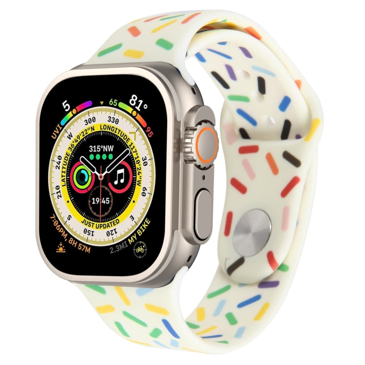Rainbow Raindrops Silicone Watch Band, For Apple Watch SE 2023 44mm, For Apple Watch Ultra 49mm, For Apple Watch SE 2023 40mm, For Apple Watch 8 41mm