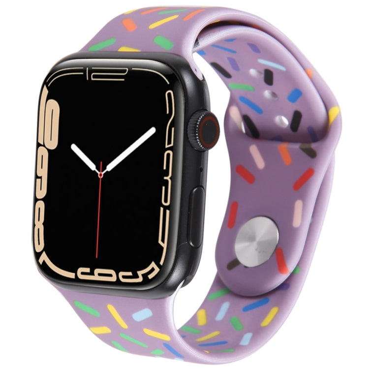 Rainbow Raindrops Silicone Watch Band, For Apple Watch SE 2023 44mm, For Apple Watch Ultra 49mm, For Apple Watch SE 2023 40mm, For Apple Watch 8 41mm