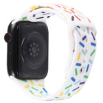 Rainbow Raindrops Silicone Watch Band, For Apple Watch SE 40mm, For Apple Watch SE 44mm, For Apple Watch 6 40mm, For Apple Watch 6 44mm