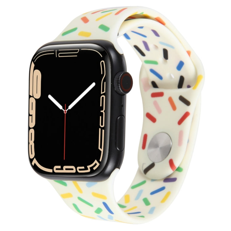Rainbow Raindrops Silicone Watch Band, For Apple Watch SE 40mm, For Apple Watch SE 44mm, For Apple Watch 6 40mm, For Apple Watch 6 44mm