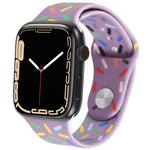 Rainbow Raindrops Silicone Watch Band, For Apple Watch SE 40mm, For Apple Watch SE 44mm, For Apple Watch 6 40mm, For Apple Watch 6 44mm