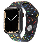 Rainbow Raindrops Silicone Watch Band, For Apple Watch SE 40mm, For Apple Watch SE 44mm, For Apple Watch 6 40mm, For Apple Watch 6 44mm