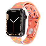 Rainbow Raindrops Silicone Watch Band, For Apple Watch SE 40mm, For Apple Watch SE 44mm, For Apple Watch 6 40mm, For Apple Watch 6 44mm