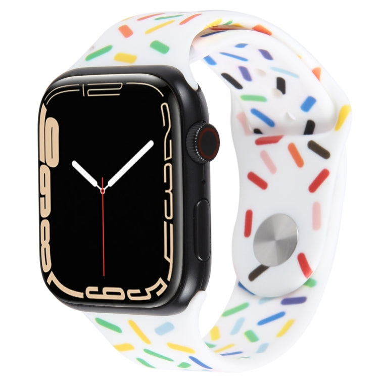 Rainbow Raindrops Silicone Watch Band, For Apple Watch SE 40mm, For Apple Watch SE 44mm, For Apple Watch 6 40mm, For Apple Watch 6 44mm