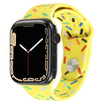 Rainbow Raindrops Silicone Watch Band, For Apple Watch SE 40mm, For Apple Watch SE 44mm, For Apple Watch 6 40mm, For Apple Watch 6 44mm