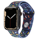 Rainbow Raindrops Silicone Watch Band, For Apple Watch SE 40mm, For Apple Watch SE 44mm, For Apple Watch 6 40mm, For Apple Watch 6 44mm
