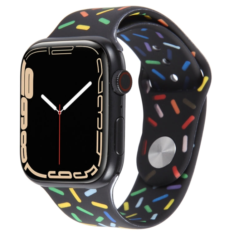 Rainbow Raindrops Silicone Watch Band, For Apple Watch SE 40mm, For Apple Watch SE 44mm, For Apple Watch 6 40mm, For Apple Watch 6 44mm