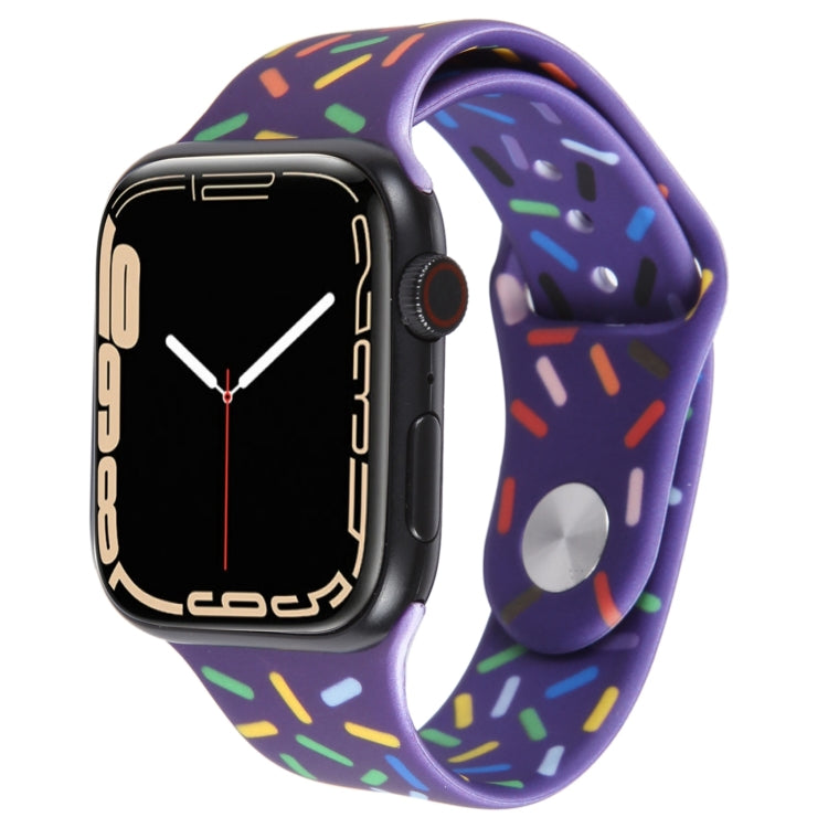 Rainbow Raindrops Silicone Watch Band, For Apple Watch SE 40mm, For Apple Watch SE 44mm, For Apple Watch 6 40mm, For Apple Watch 6 44mm