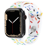 Rainbow Raindrops Silicone Watch Band, For Apple Watch SE 40mm, For Apple Watch SE 44mm, For Apple Watch 6 40mm, For Apple Watch 6 44mm