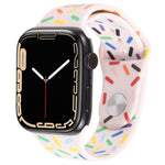 Rainbow Raindrops Silicone Watch Band, For Apple Watch SE 40mm, For Apple Watch SE 44mm, For Apple Watch 6 40mm, For Apple Watch 6 44mm