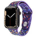 Rainbow Raindrops Silicone Watch Band, For Apple Watch SE 40mm, For Apple Watch SE 44mm, For Apple Watch 6 40mm, For Apple Watch 6 44mm