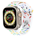 Rainbow Raindrops Silicone Watch Band, For Apple Watch SE 2023 44mm, For Apple Watch Ultra 49mm, For Apple Watch SE 2023 40mm, For Apple Watch 8 41mm