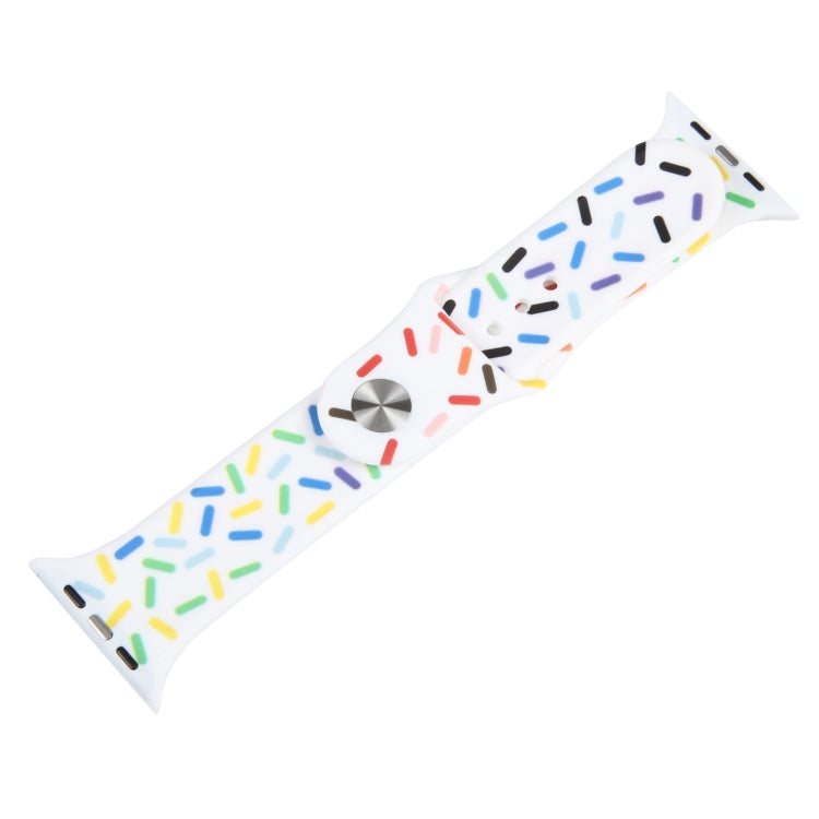 Rainbow Raindrops Silicone Watch Band, For Apple Watch SE 2023 44mm, For Apple Watch Ultra 49mm, For Apple Watch SE 2023 40mm, For Apple Watch 8 41mm