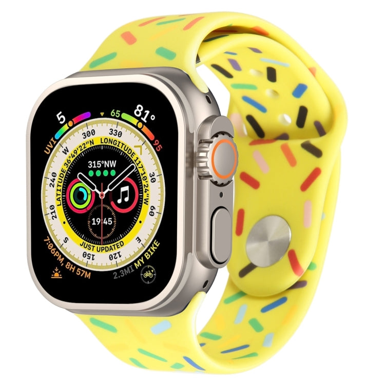 Rainbow Raindrops Silicone Watch Band, For Apple Watch SE 2023 44mm, For Apple Watch Ultra 49mm, For Apple Watch SE 2023 40mm, For Apple Watch 8 41mm
