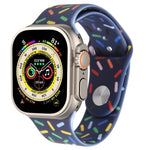 Rainbow Raindrops Silicone Watch Band, For Apple Watch SE 2023 44mm, For Apple Watch Ultra 49mm, For Apple Watch SE 2023 40mm, For Apple Watch 8 41mm