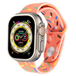 Rainbow Raindrops Silicone Watch Band, For Apple Watch SE 2023 44mm, For Apple Watch Ultra 49mm, For Apple Watch SE 2023 40mm, For Apple Watch 8 41mm