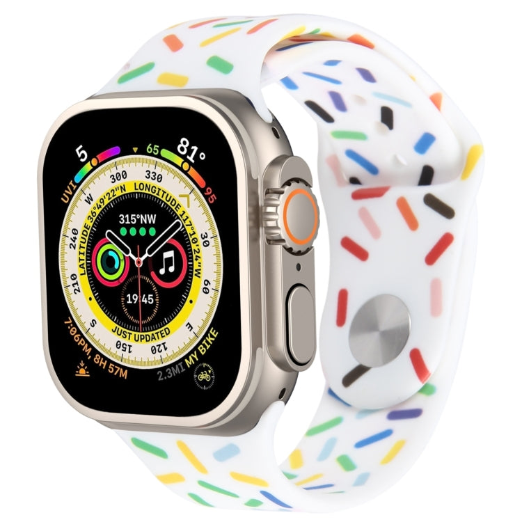 Rainbow Raindrops Silicone Watch Band, For Apple Watch SE 2023 44mm, For Apple Watch Ultra 49mm, For Apple Watch SE 2023 40mm, For Apple Watch 8 41mm