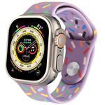 Rainbow Raindrops Silicone Watch Band, For Apple Watch SE 2023 44mm, For Apple Watch Ultra 49mm, For Apple Watch SE 2023 40mm, For Apple Watch 8 41mm
