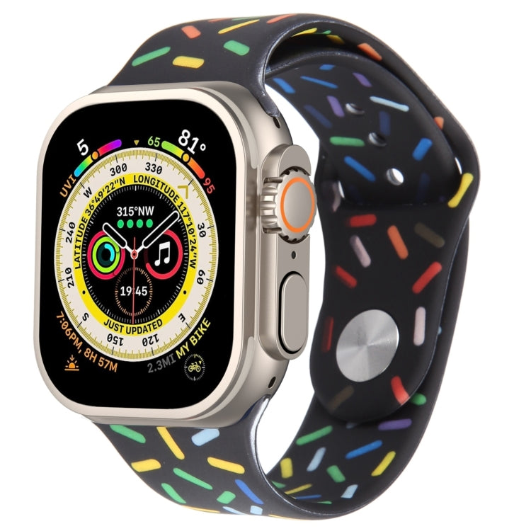 Rainbow Raindrops Silicone Watch Band, For Apple Watch SE 2023 44mm, For Apple Watch Ultra 49mm, For Apple Watch SE 2023 40mm, For Apple Watch 8 41mm