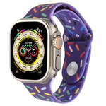 Rainbow Raindrops Silicone Watch Band, For Apple Watch SE 2023 44mm, For Apple Watch Ultra 49mm, For Apple Watch SE 2023 40mm, For Apple Watch 8 41mm