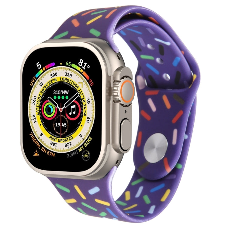 Rainbow Raindrops Silicone Watch Band, For Apple Watch SE 2023 44mm, For Apple Watch Ultra 49mm, For Apple Watch SE 2023 40mm, For Apple Watch 8 41mm