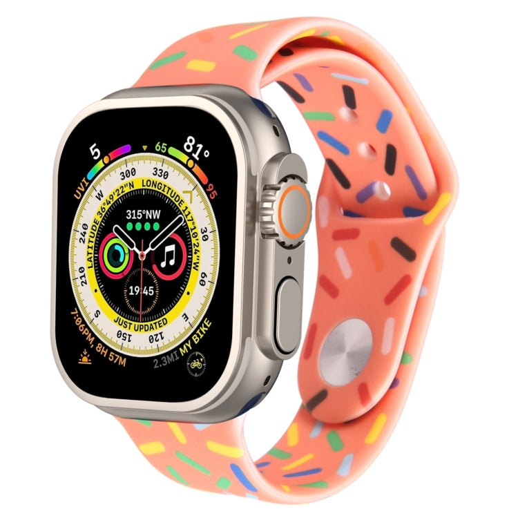 Rainbow Raindrops Silicone Watch Band, For Apple Watch SE 2023 44mm, For Apple Watch Ultra 49mm, For Apple Watch SE 2023 40mm, For Apple Watch 8 41mm