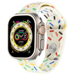 Rainbow Raindrops Silicone Watch Band, For Apple Watch SE 2023 44mm, For Apple Watch Ultra 49mm, For Apple Watch SE 2023 40mm, For Apple Watch 8 41mm