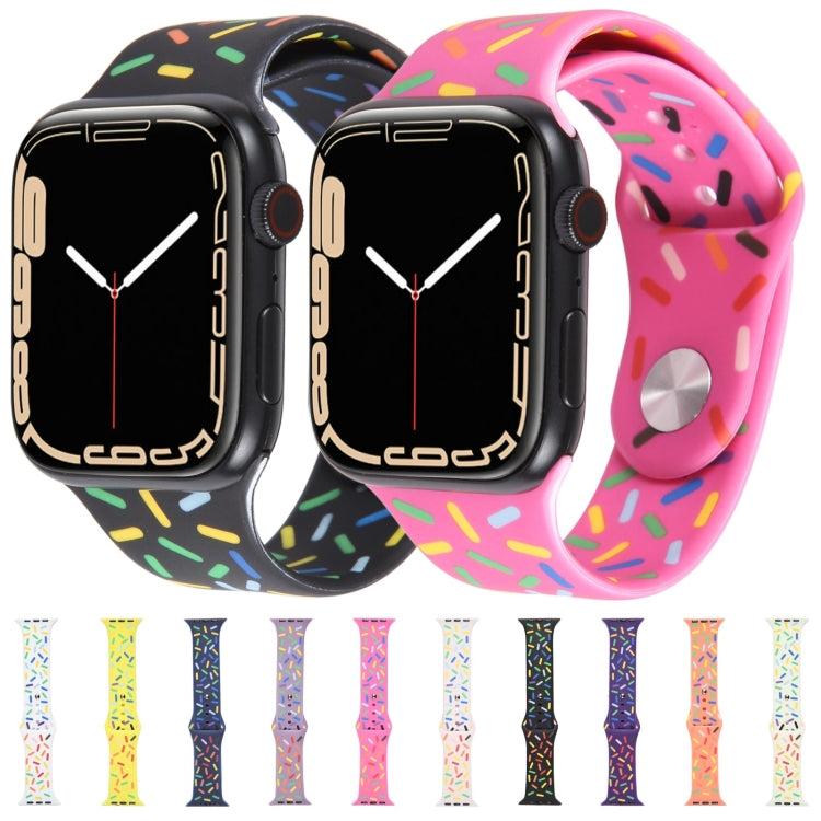 Rainbow Raindrops Silicone Watch Band, For Apple Watch SE 40mm, For Apple Watch SE 44mm, For Apple Watch 6 40mm, For Apple Watch 6 44mm