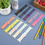 Rainbow Raindrops Silicone Watch Band, For Apple Watch SE 40mm, For Apple Watch SE 44mm, For Apple Watch 6 40mm, For Apple Watch 6 44mm