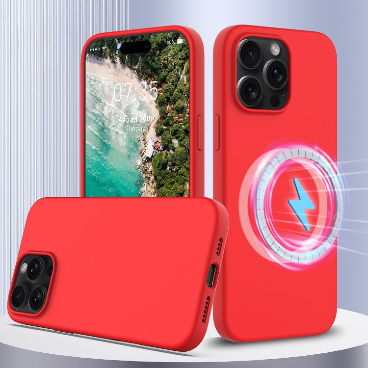 غطاء هاتف سيليكون مقاوم للصدمات مع Magsafe، لهواتف iPhone 16 Pro Max، iPhone 16 Pro، iPhone 16 Plus، iPhone 16، iPhone 15 Pro Max