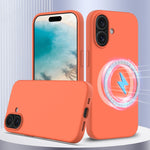 غطاء هاتف سيليكون مقاوم للصدمات مع Magsafe، لهواتف iPhone 16 Pro Max، iPhone 16 Pro، iPhone 16 Plus، iPhone 16، iPhone 15 Pro Max